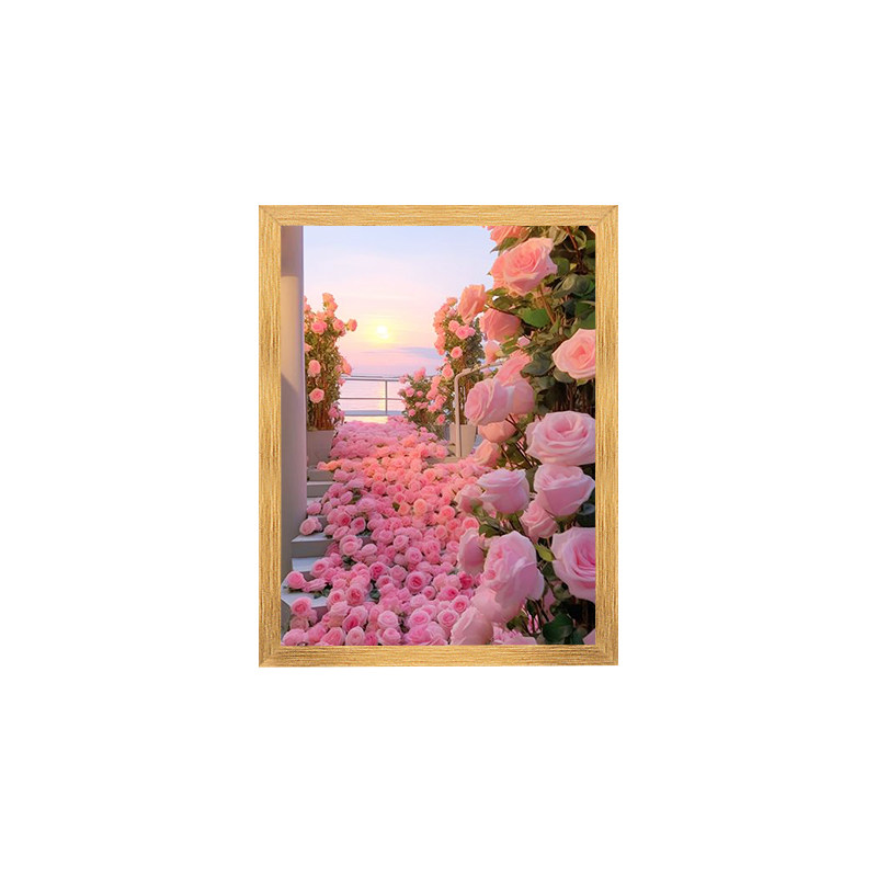 玫瑰花灯光画花海浪漫小夜灯卧室现代装饰画