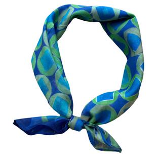 MIXMISS【超美的蓝】秋上新显白质感真丝棉小方巾领巾韩版ins头巾