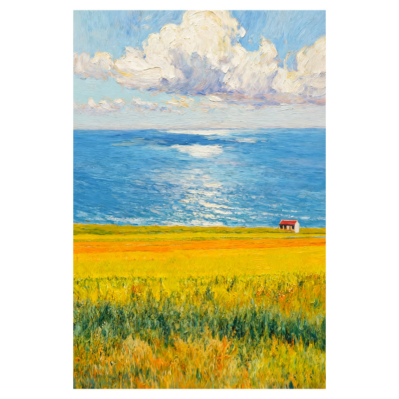 小众印象派麦田海景装饰画客厅入现代装饰画