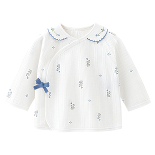 汤尼倍儿初生婴儿半背衣纯棉春秋季新生女宝宝系带上衣52码内衣服