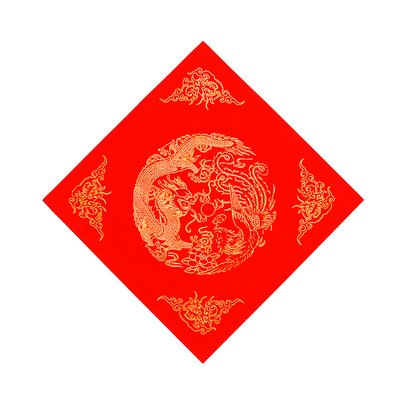 万年红对联加厚新款春联纸蜡染福字斗方书写福字大红纸半生半熟宣纸洒金空白手写纸套装新年节日门贴春节装饰