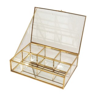 欧式分格玻璃珠宝首饰盒 多功能饰物收纳盒 家居用品样板房装饰品