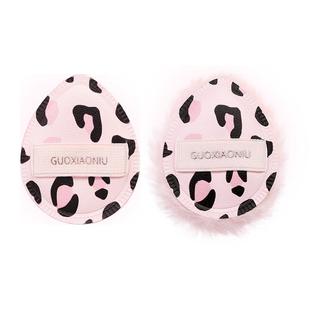 郭小妞豹纹拇指小粉扑指腹气垫散粉扑尖头定妆小号气垫mini遮瑕