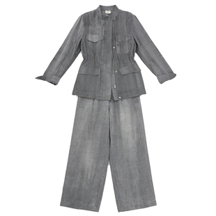 纯阅亚麻外套女2026新款今年流行爆款超火减龄两件套通勤穿搭早春