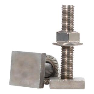 304不锈钢T型轨道螺杆异形长方形T杆焊接螺丝法兰螺母防滑套装