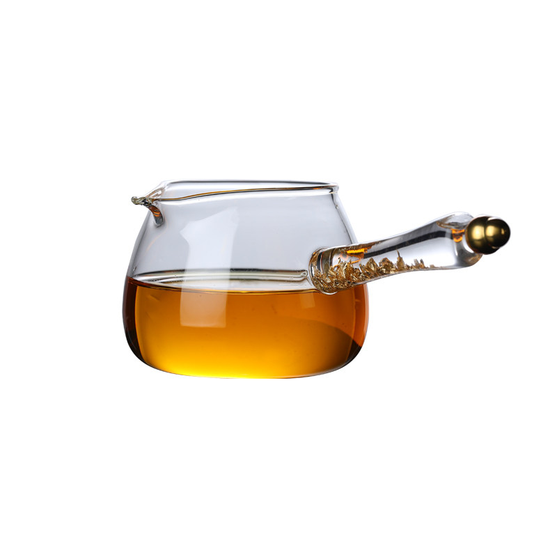 加厚耐热公道杯玻璃侧把壶茶具