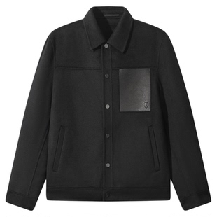 【pu拼接呢料】卡宾工装行政夹克男春季新款cleanfit翻领外套