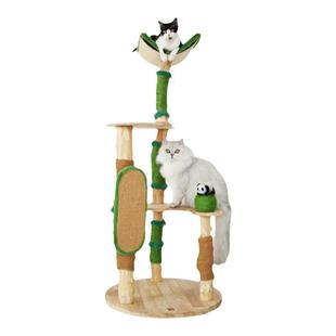 QZee贵为GiGwi猫爬架实木大型猫抓板一体观景台猫窝猫咪玩具磨爪