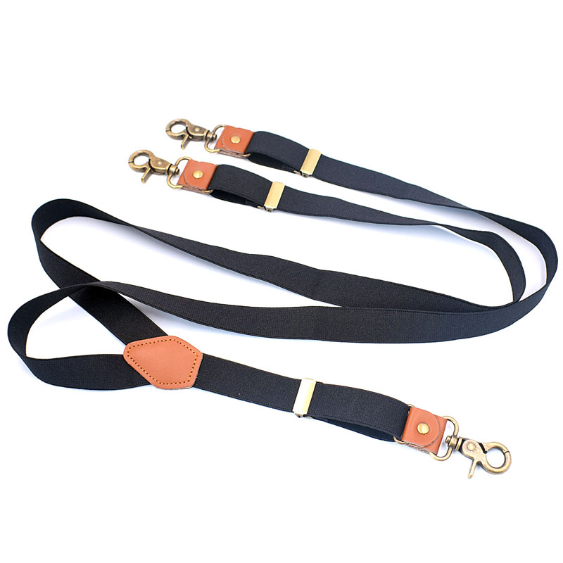 真皮挂钩弹力调节吊裤带
