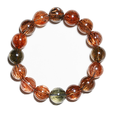 煦润天然黑金骨干发超七水晶手链