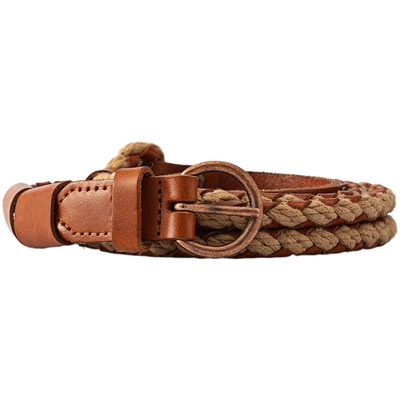 EXCEPTION例外腰带女装饰配裙子艺术感编织树膏皮腰带设计感小众