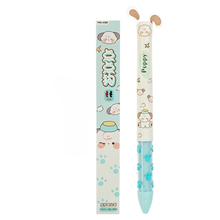 一木林十二生肖双色耳朵笔高颜值中性笔学生用ST头按动刷题笔黑红