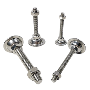 304不锈钢平底脚杯调节脚腿地脚底盘D30D40 水平喇叭脚M8 M10 M12