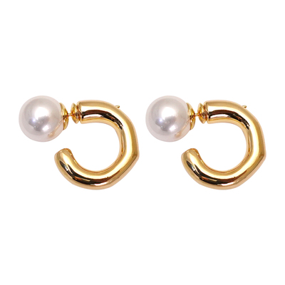 DSTYLE欧美风独特弯弧金属耳环女