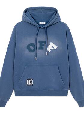 OFF-WHITE™渐变贴布绣潮牌上衣男秋冬撞色印花设计感连帽卫衣女