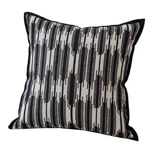 现代简约黑白抱枕轻奢复古蝴蝶结腰枕客厅沙发靠枕卧室床头靠垫套