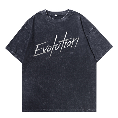 谢霆锋同款水洗烫银字母印花短袖