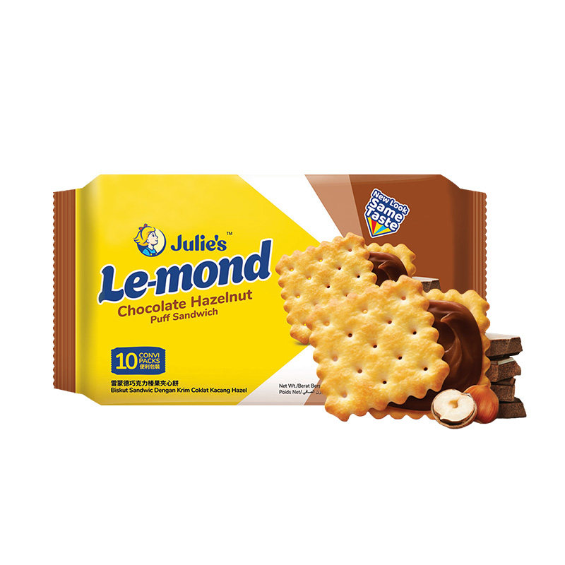 【自营】进口julies茱蒂丝雷蒙德榛果巧克力味夹心饼干180g零食