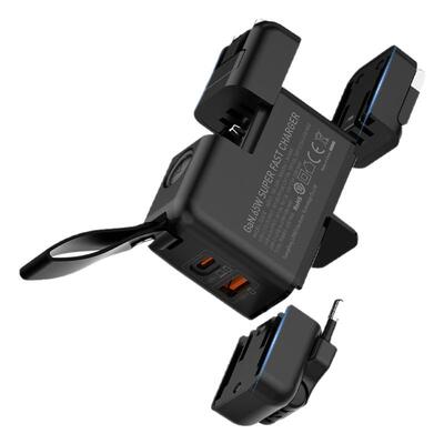 出国旅行充电器PD65W可折叠插头