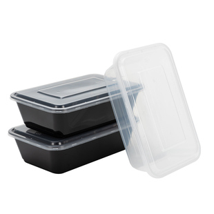 迅胜长方形1250ml一次性餐盒透明外卖打包盒加厚塑料快餐饭盒带盖