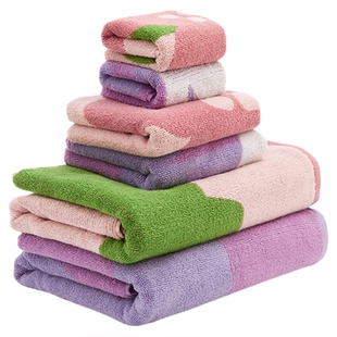 大郁金香小清新吸水长绒棉毛巾家用纯棉亲肤方巾儿童成人浴巾全棉