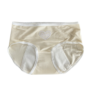 【绿豆炼奶生理裤】格子日系少女姨妈内裤月经期防漏安全中腰例假