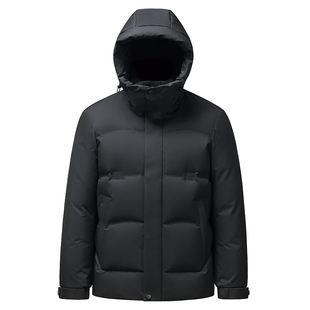 鸭鸭总裁系列短款羽绒服男2025冬季新品中老年男士爸爸装保暖外套