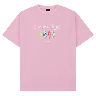 VETEMENTS男女同款oversize绣花宽松纯棉短袖T恤银泰百货 301446