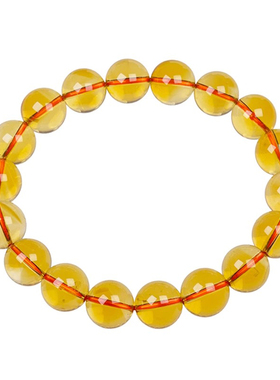 收藏级巴西天然黄水晶手串礼盒装