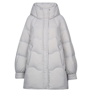 DTLANDO/商场同款冬季新品女装时尚宽松95%白鸭绒连帽廓形羽绒服