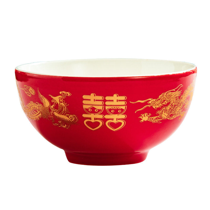 刘厝陶瓷中式大众红釉红碗
