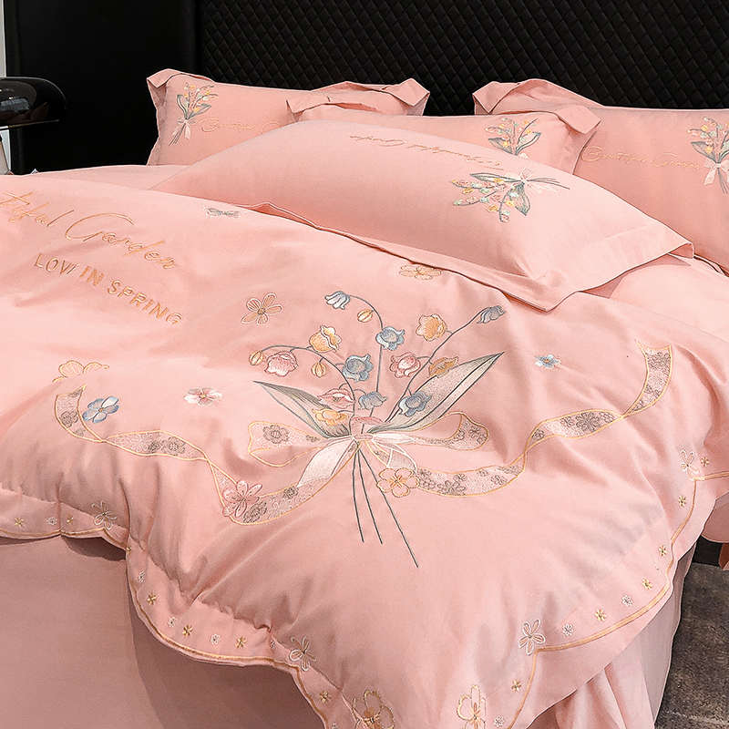 A类母婴级200支纯棉磨毛四件套全棉加厚床单被套床笠款床上用品4