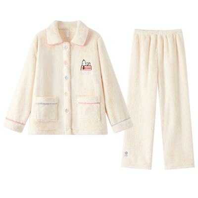 BE史努比珊瑚绒睡衣女冬轻甜加厚