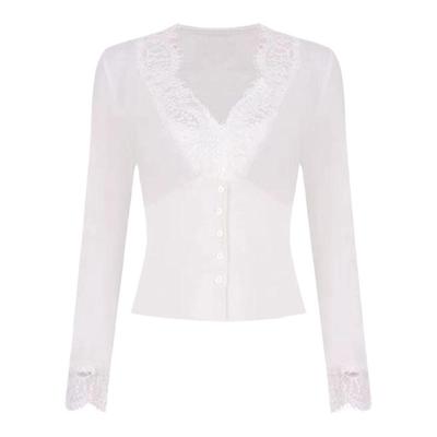 百家好丁香紫修身V领针织打底衫