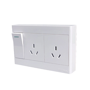 锦迈明装开关插座一开六孔16a插座面板家用墙上固定带超薄明线盒