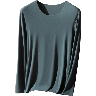 莫代尔120S无痕薄款保暖上衣男