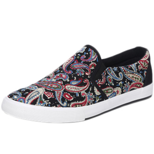 春季透气涂鸦帆布鞋一脚蹬懒人鞋韩版手绘休闲鞋男鞋男士花布鞋潮