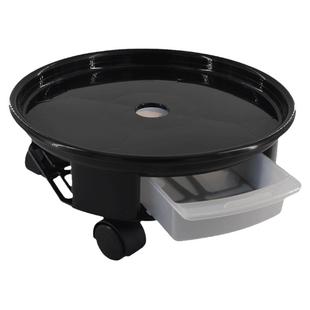 刹车万向轮可移动花盆托盘带滚轮花盆底座圆托盘塑料垫花盘接水盘
