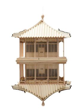 新中式木质创意吊篮摆件