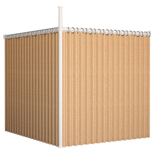 隔断帘L型新款免打孔安装卧室床帘窗帘房间家用帘子客厅分割屏风