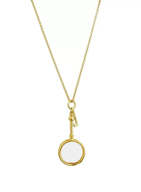 秋冬金色放大镜钥匙吊坠毛衣链