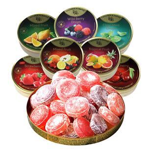 德国进口嘉云糖水果糖果混合味夹心糖硬礼盒薄荷喜糖零食铁盒罐装
