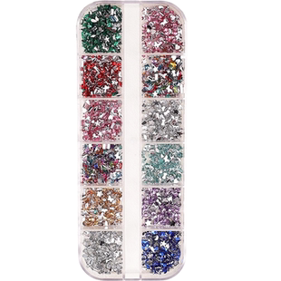 美甲饰品钻饰指甲装饰钻石小配件网红爆款平底香槟色大钻爆闪配饰