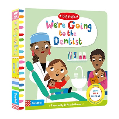 Big Steps系列 We're Going to the Dentist 大步向前 看牙医 英文原版 纸板翻翻操作书 幼儿生活习惯培养