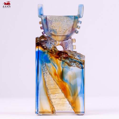 琉璃鼎摆件家居装饰品电视柜书房玄关书柜乔迁礼品办公桌前台中式