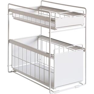 一隅一舍厨房下水槽置物架多功能调料碗碟抽拉式橱柜拉篮分层架子