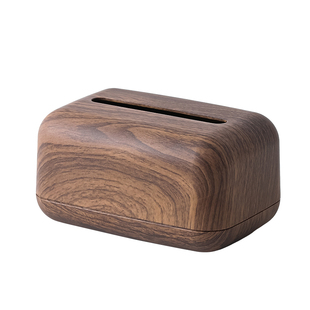 中古风纸巾盒仿胡桃木中式家用高档餐厅客厅茶几收纳盒酒店抽纸盒