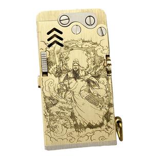 六代黄铜舍自动机械防风煤油打火机五代拿骚雕刻招财貔貅美女