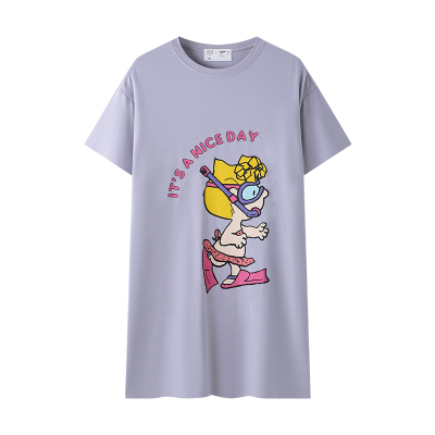 贝妍女夏可爱史努比短袖凉感睡裙