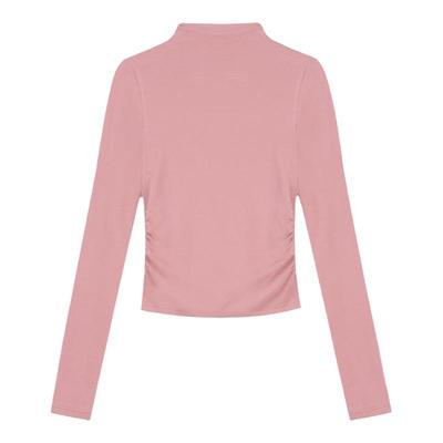 双面磨毛半高领针织T恤